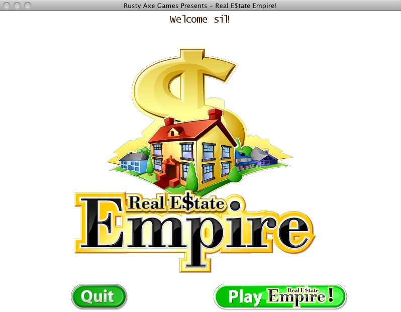 Real Estate Empire 1.8 : Main menu