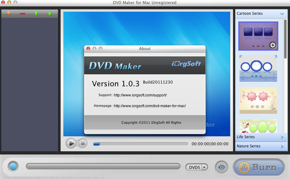 DVD Maker for Mac 1.0 : Main Window