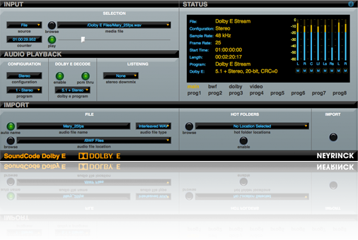 SoundCode Dolby E Decoder 2.0 : Main Window