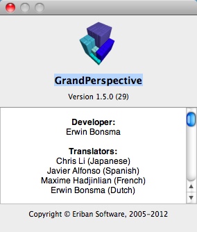 GrandPerspective 1.5 : About window