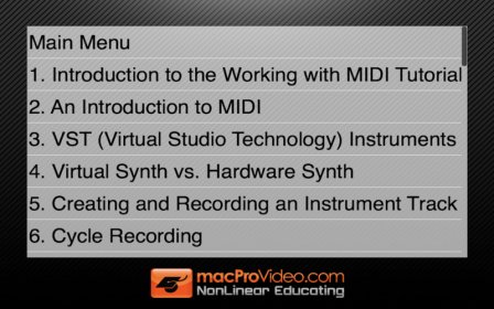 Course For Cubase 6 104 - Working With MIDI screenshot