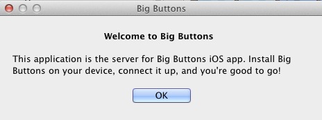 Big Buttons Server 1.0 : Welcome screen