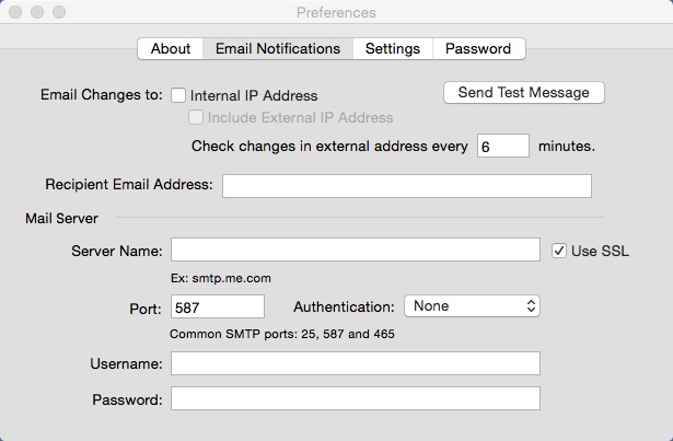 IPAddressSentinel 1.2 : Configuring Email Notifications Settings