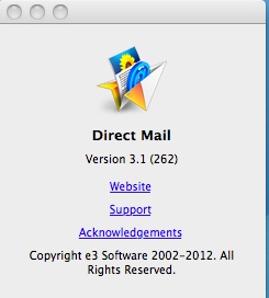 Direct Mail 3.1 : About Window
