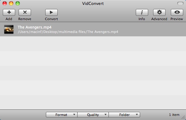 VidConvert 1.4 : Main Window