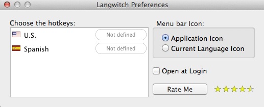Langwitch 1.0 : Preferences