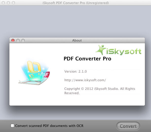 iSkysoft PDF Converter Pro 2.1 : Main Window