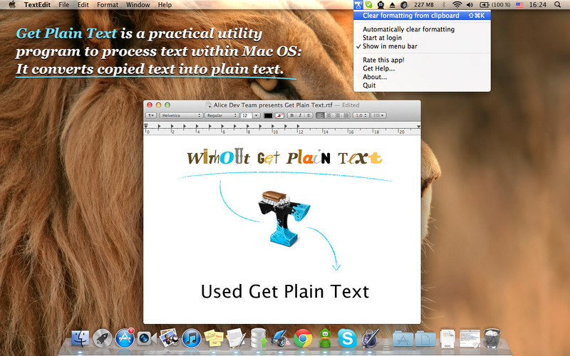 Get Plain Text 1.0 : Main Window