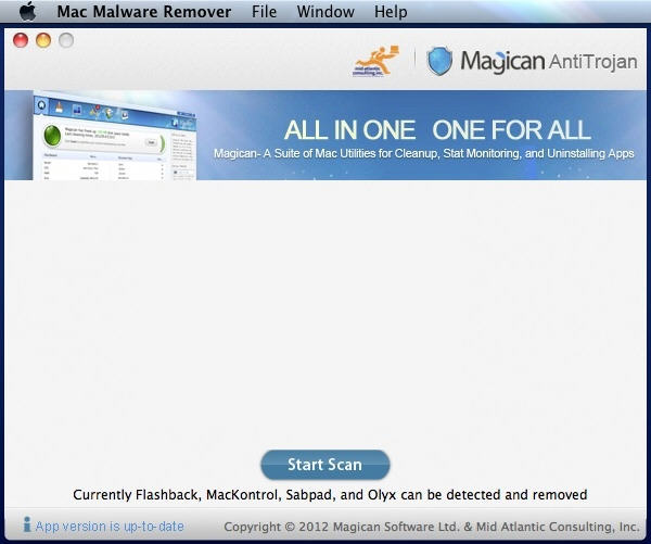 Mac Malware Remover 1.1 : Main Window