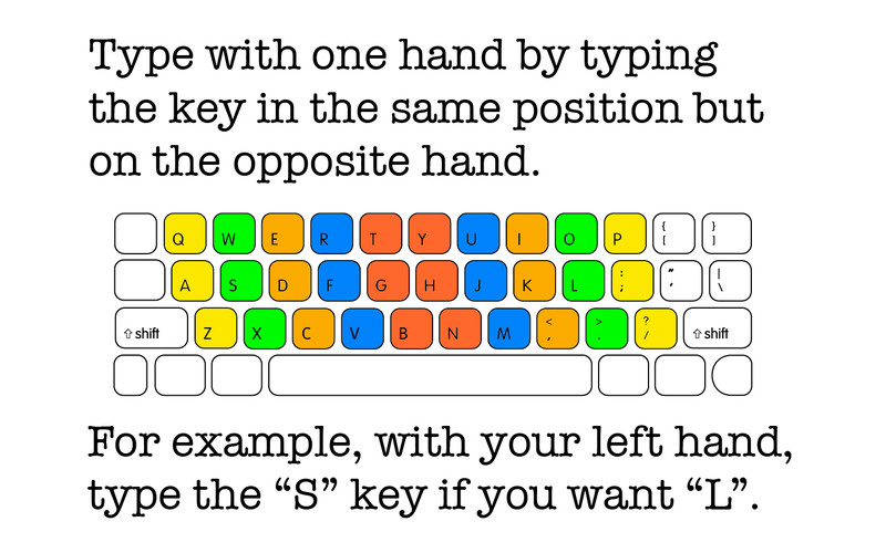 One-Hand Keyboard: Free One-Hand Typing 3.0 : One-Hand Keyboard: Free One-Hand Typing screenshot