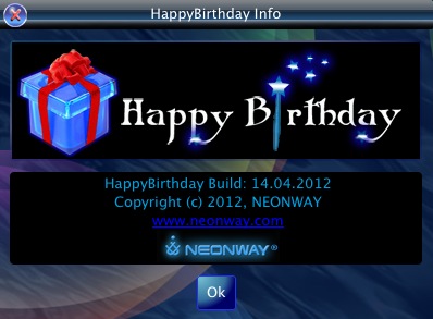 HappyBirthday 1.0 : About window