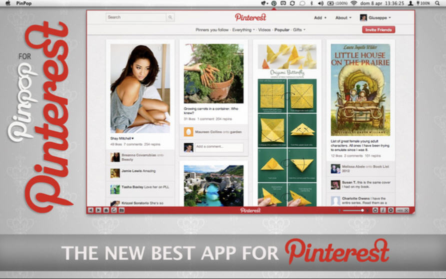 PinPop for Pinterest 1.1 : Main Window