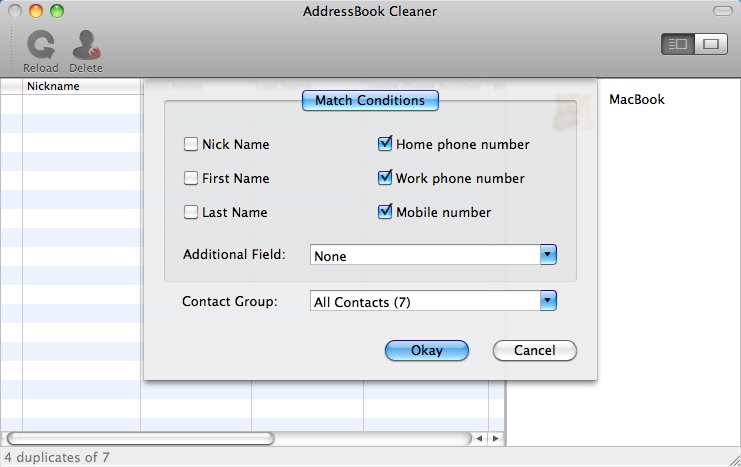AddressBook Cleaner 2.4 : Search Filters
