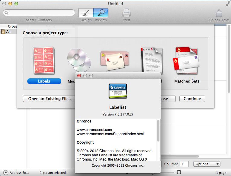 Labelist 7.0 : Main window