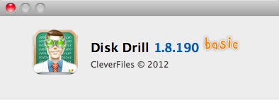 Disk Drill 1.8 : About Window
