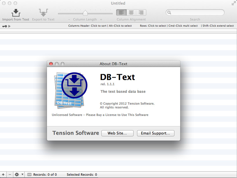 DB-Text 1.1 : Main window