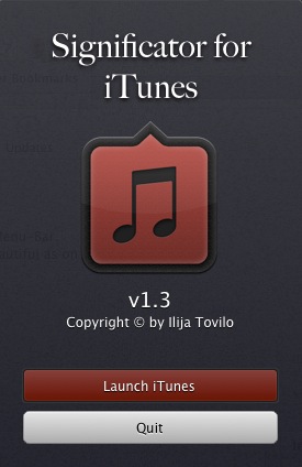 Significator for iTunes 1.3 : Main window