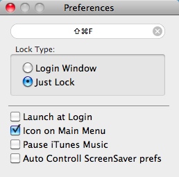 Lock Me Now 0.8 : Settings Window