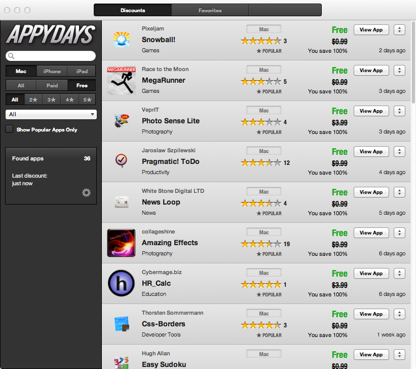 AppyDays : Free Mac Apps