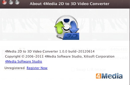 4Media 2D to 3D Video Converter 1.0 : About window