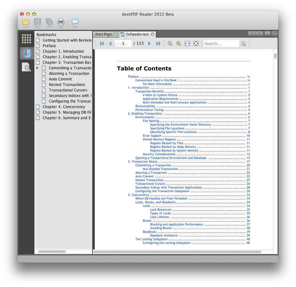deskPDF Reader 2.5 beta : Main View