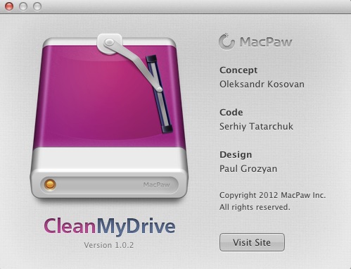 CleanMyDrive 2 1.0 : About window