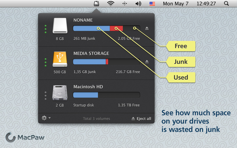 CleanMyDrive 2 1.0 : CleanMyDrive: External Drives Manager screenshot