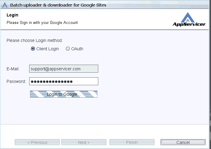 Bulk File Uploader 1.5 : Main window