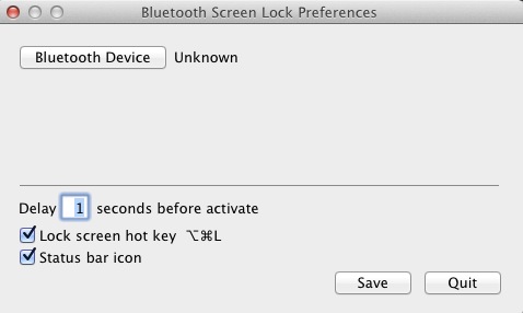Bluetooth Screen Lock 1.3 : Preferences