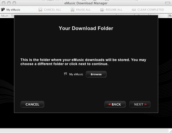 eMusic Download Manager 4.1 : Configuration