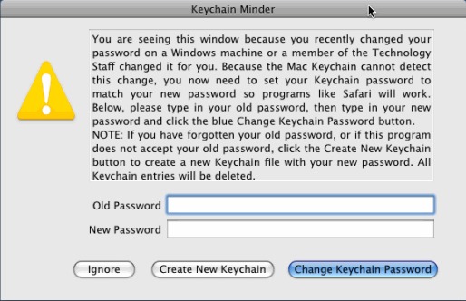 Keychain Minder 1.5 : Main Window
