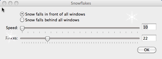 Snowflakes 1.2 : Settings Window