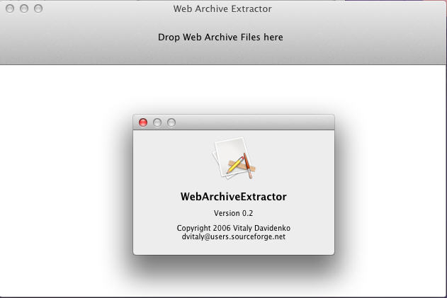 WebArchiveExtractor 0.2 : Main Window