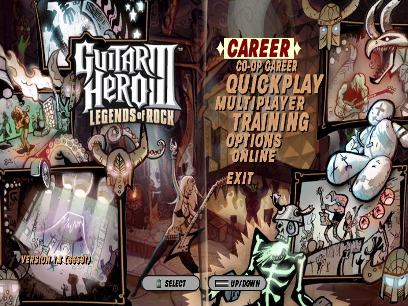 Guitar Hero III 1.3 : Menu