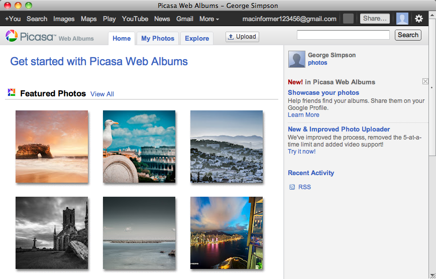 GMDesk 1.0 : Picasa Web Albums View