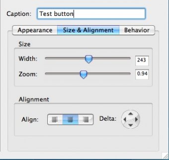 Size and alignment options