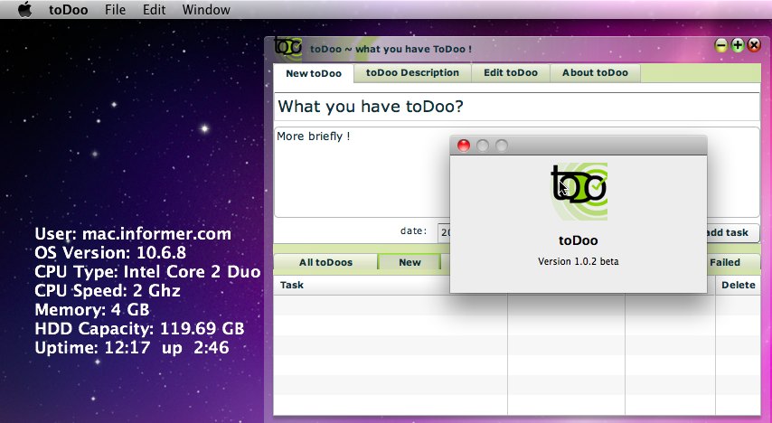 toDoo 1.0 : Main window