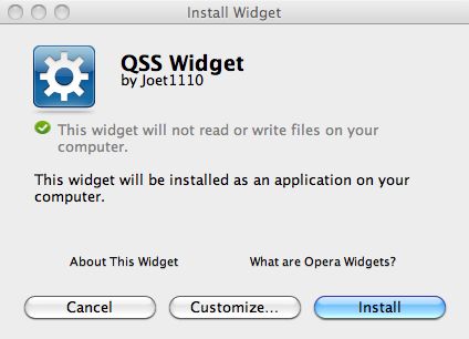 QSS Widget 1.0 : Main window