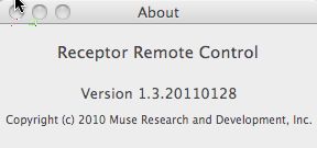 Receptor Remote Control 1.3 : Main window