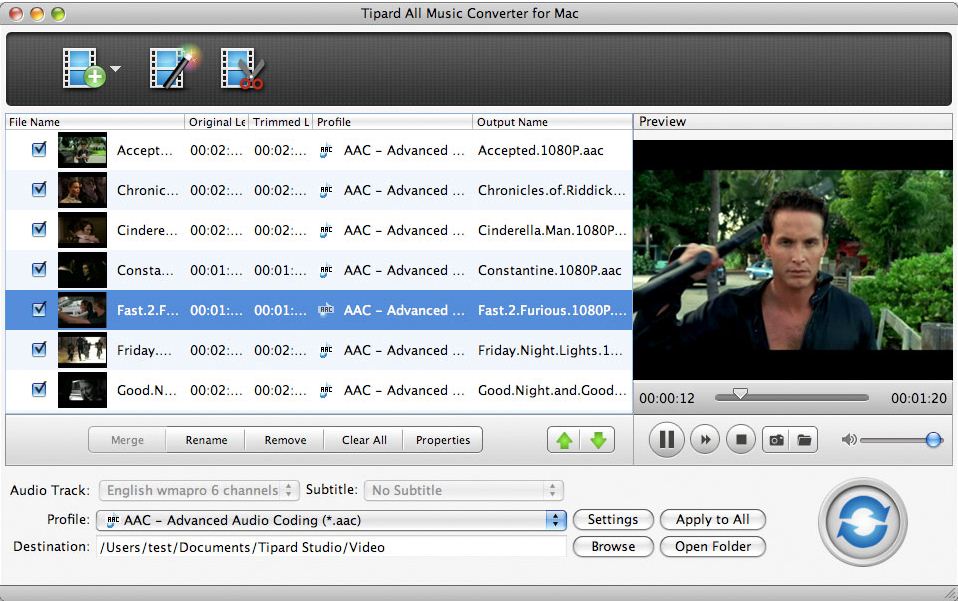 Tipard All Music Converter for Mac 2 3.6 : General view