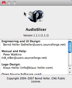 AudioSlicer 1.1 : About Window