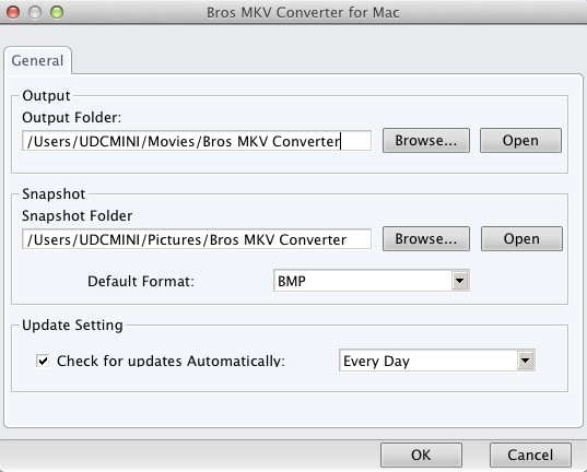 Bros MKV Converter for Mac 1.7 : Preferences