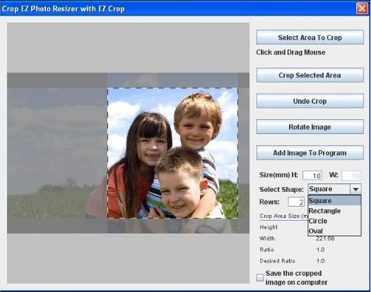 EZ Photo Resizer with EZ Crop 3.1 : Main window