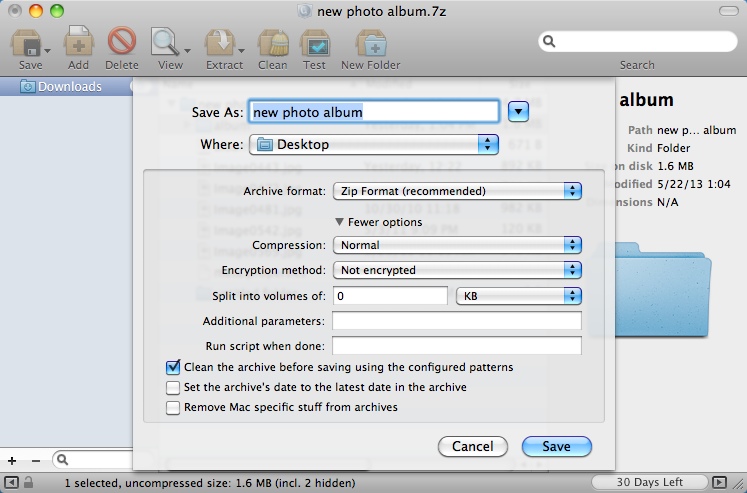 BetterZip 2.3 : Configuring Compression Settings