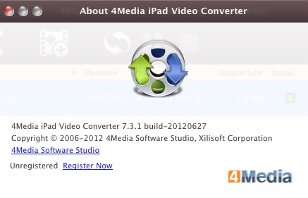 4Media iPad Video Converter 7.3 : About window