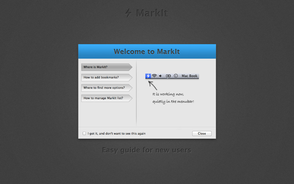 MarkIt 1.0 : Main window