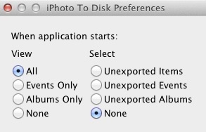 iPhoto To Disk 4.0 : Preferences