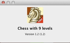 Chess with 9 levels 1.2 : About window