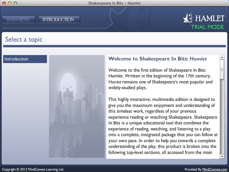 Shakespeare In Bits: Hamlet 1.1 : Introduction Window