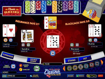 Club Vegas Blackjack 1.0 : Main View